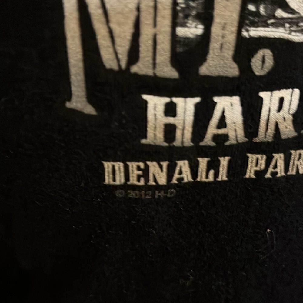 Harley Davidson Black Mt McKinley Denali Park Alaska Graphic Shirt - Picture 11 of 13